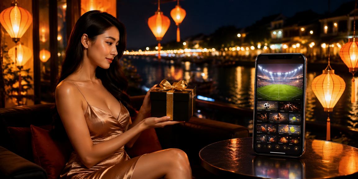 Người dùng xem mẹo cá cược thể thao tại Hội An dưới ánh đèn lồng về đêm